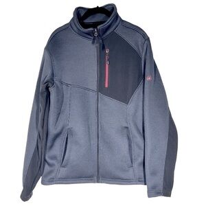 SWISS TECH Men's Soft Shell Waffle Knit Fleece Lined Dark Grey Jacket Size S